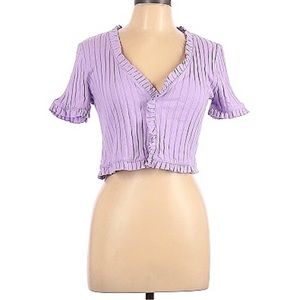 NWOT Zara Lavender Crop Blouse